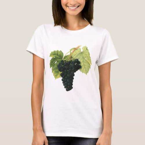 Vintage Red Wine Organic Grape Cluster Food Fruit T_Shirt