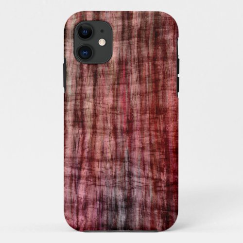 Vintage Red Wood Art 2 iPhone 11 Case