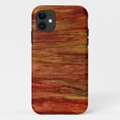 Vintage Red Wood Art iPhone 11 Case