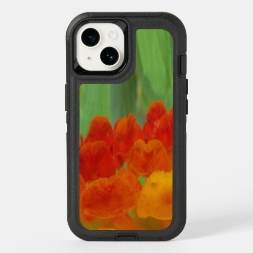 Vintage red yellow orange green floral pattern art OtterBox iPhone 14 case