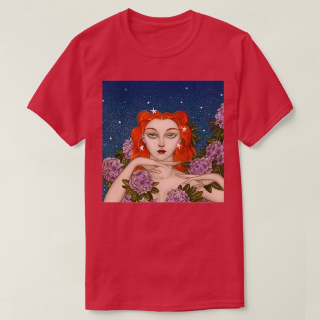 Vintage Redhead Starry Night T-Shirt (Design Front)