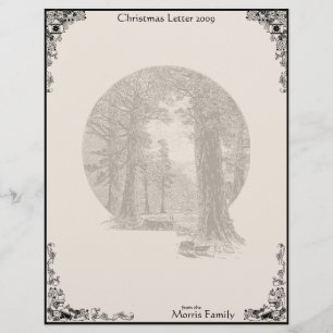 Vintage Redwood Trees Christmas 2009 Letterhead