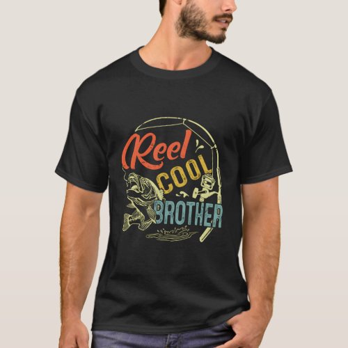 Vintage Reel Cool Brother Retro Fishing FatherS D T_Shirt