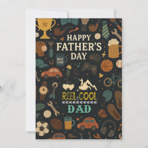 Vintage Reel Cool Dad Fathers Day Gift Cards Daddy