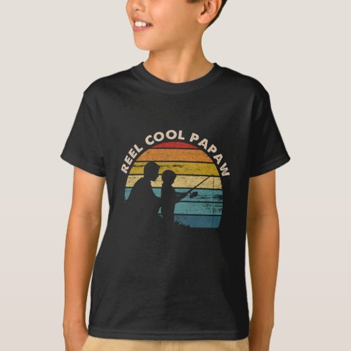 Vintage Reel Cool Papaw Fishing Fathers Day Gifts T_Shirt