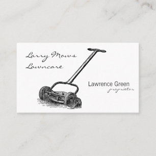 Vintage Reel Mower Lawn Care Professional Business Card