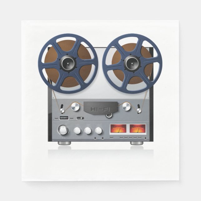 Vintage Reel Tape Deck Napkins (Front)