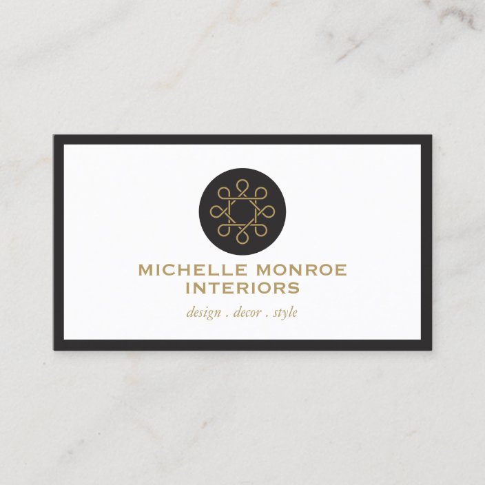 Vintage Refined Woven Circle Interior Design Business Card Zazzle Com