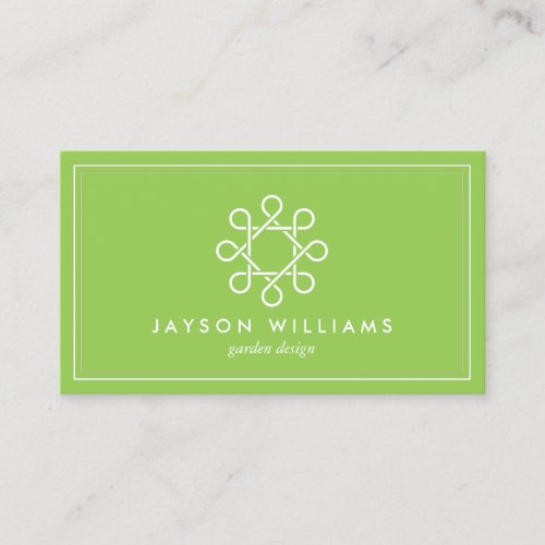 Vintage Refined Woven Circle Lime Designer Business Card