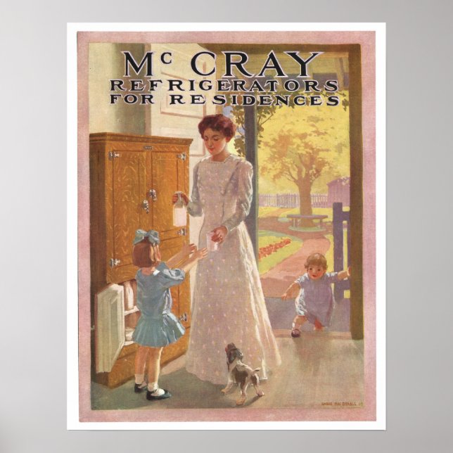 Vintage Refrigerator Ad Poster (Front)