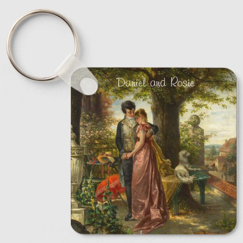 Vintage Regency design with Customizable text Keychain