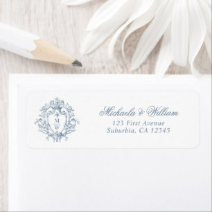 Vintage Regency Monogram Crest Return Address Label