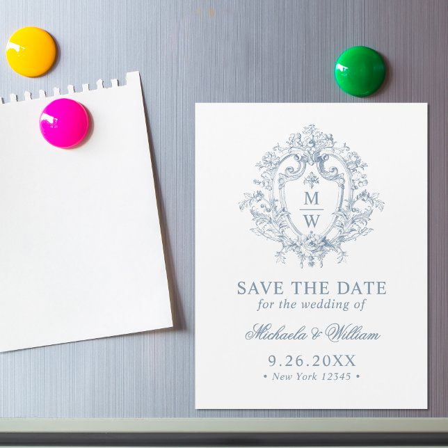 Vintage Regency Monogram Wedding Save Date Magnet (Creator Uploaded)