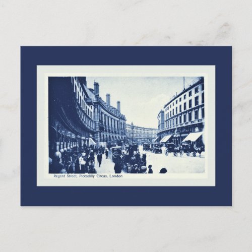 Vintage Regent Street Piccadilly Circus London Postcard