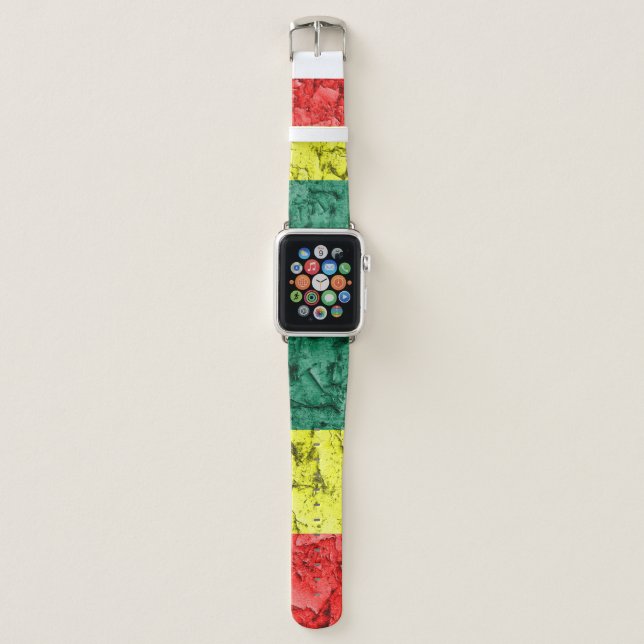 Vintage reggae flag apple watch band (Front)