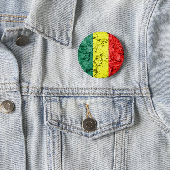 Vintage reggae flag button (In Situ)