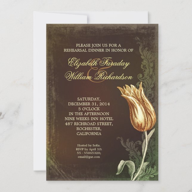vintage rehearsal dinner invitations (Front)
