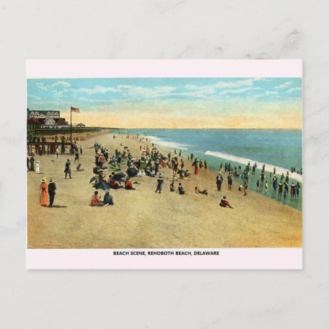 Vintage Rehoboth Beach Delaware Postcard (Front)