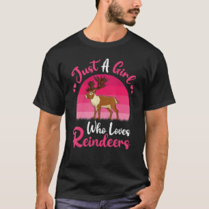 Vintage Reindeer Animal Just A Girl Who Loves Rei T-Shirt