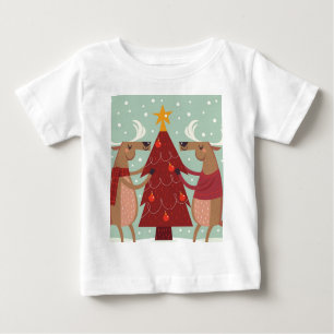 Vintage reindeer Christmas Baby T-Shirt