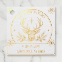 Vintage Reindeer Christmas Family Return Address