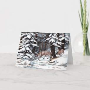 Vintage Reindeer Christmas Greeting Invitations