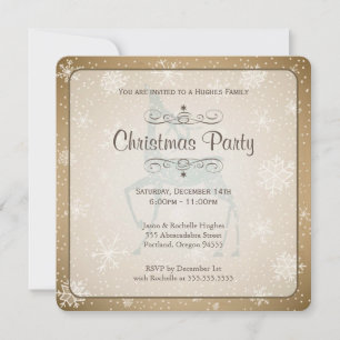 Vintage Reindeer Christmas Invitation