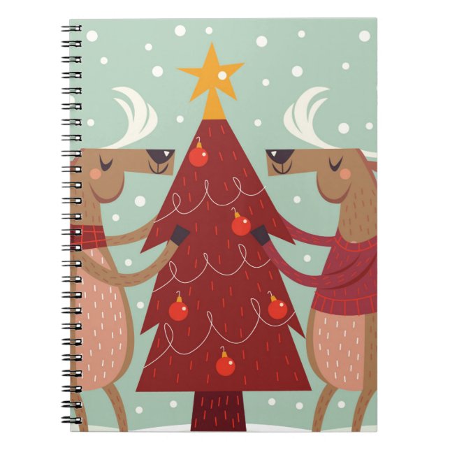 Vintage reindeer Christmas Notebook (Front)