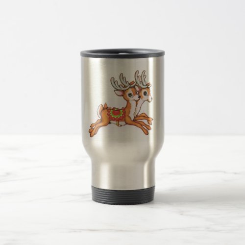 Vintage Reindeercute Travel Mug