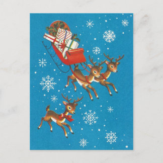 Vintage Reindeer Postcard
