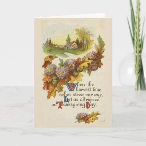 Vintage _ Rejoice on Thanksgiving Day Holiday Card