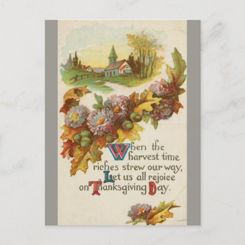 Vintage Rejoice on Thanksgiving Day Postcard