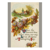 Vintage Rejoice on Thanksgiving Day Postcard