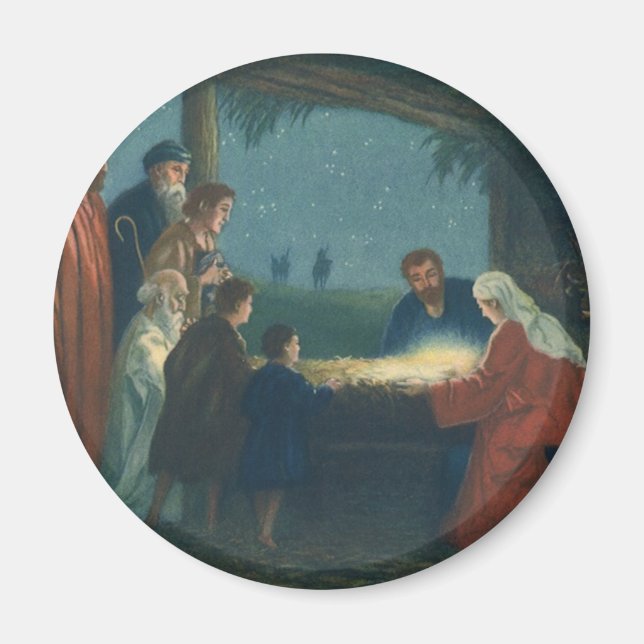 Vintage Religion, Adoration of the Shepherds Magnet (Front)