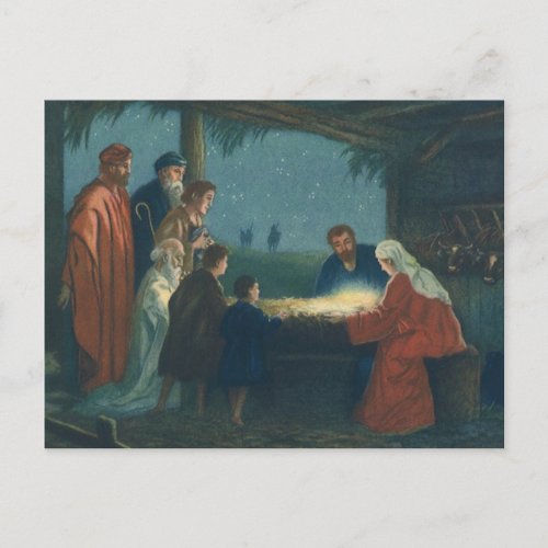 Vintage Religion Adoration of the Shepherds Postcard