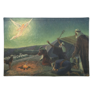 Vintage Religion, Annunciation to the Shepherds Cloth Placemat