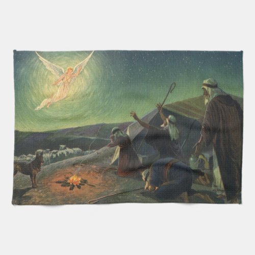 Vintage Religion Annunciation to the Shepherds Kitchen Towel