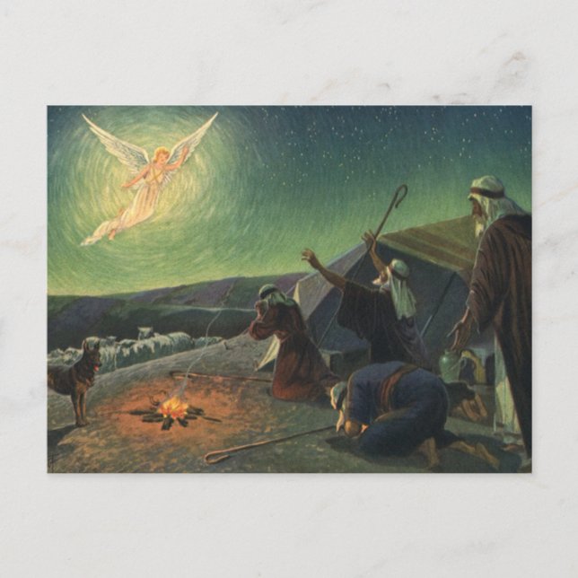 Vintage Religion, Annunciation to the Shepherds Postcard (Front)