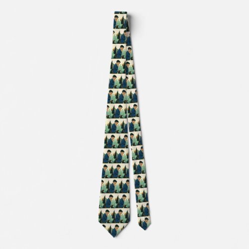 Vintage Religion Boy Saying Grace at Thanksgiving Neck Tie