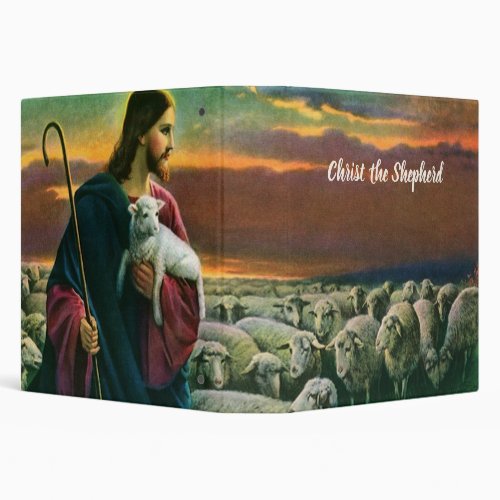 Vintage Religion Christ Good Shepherd with Flock 3 Ring Binder