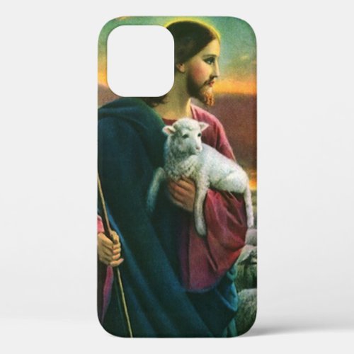 Vintage Religion Christ Good Shepherd with Flock iPhone 12 Case