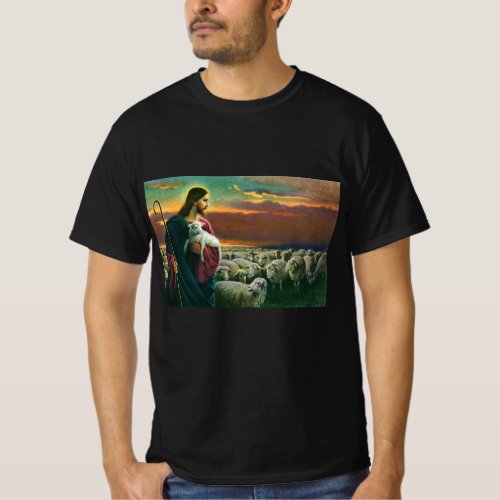 Vintage Religion Christ Good Shepherd with Flock T_Shirt
