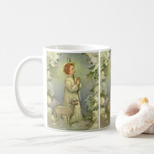 Vintage Religion, Christ the Good Shepherd Coffee Mug (With Donut)