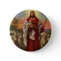 Vintage Religion, Christ the Good Shepherd Flock Button
