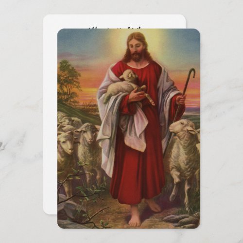 Vintage Religion Christ the Good Shepherd Flock Invitation