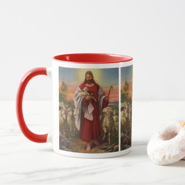 Vintage Religion, Christ the Good Shepherd Flock Mug (With Donut)