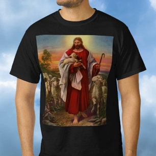 Vintage Religion, Christ the Good Shepherd Flock T-Shirt
