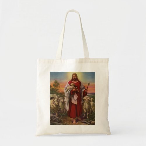 Vintage Religion Christ the Good Shepherd Flock Tote Bag