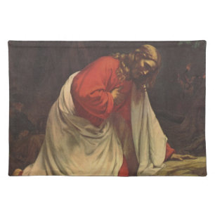 Vintage Religion Jesus Christ Garden of Gethsemane Cloth Placemat