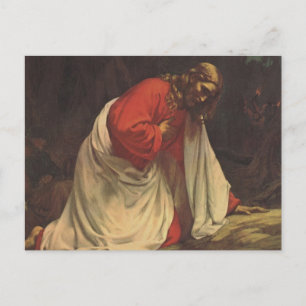 Vintage Religion Jesus Christ Garden of Gethsemane Postcard